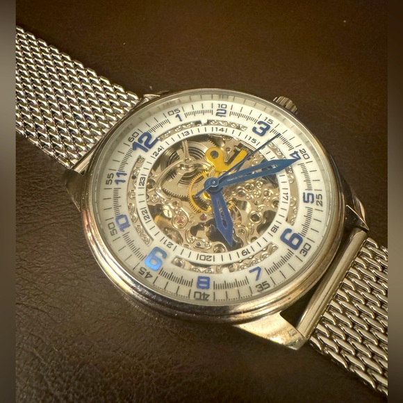 Men's Akribos XXIV AK446SS Automatic Skeleton Dial Stainless Steel